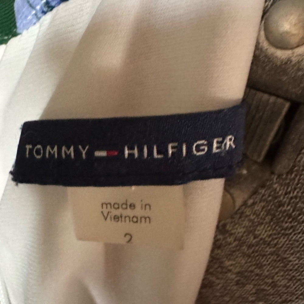 Tommy Hilfiger White & Blue High Neck Floral Dress - Picture 9 of 15